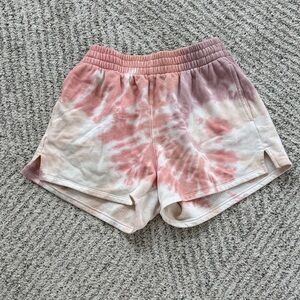Abercrombie & Fitch Pink and Cream Athletic Shorts